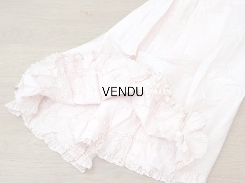 画像4: 1900年頃 アンティーク シルク製 ドレス用 淡いピンクのペチコート　