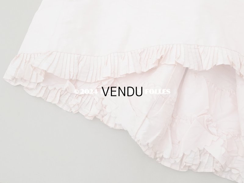 画像12: 1900年頃 アンティーク シルク製 ドレス用 淡いピンクのペチコート　