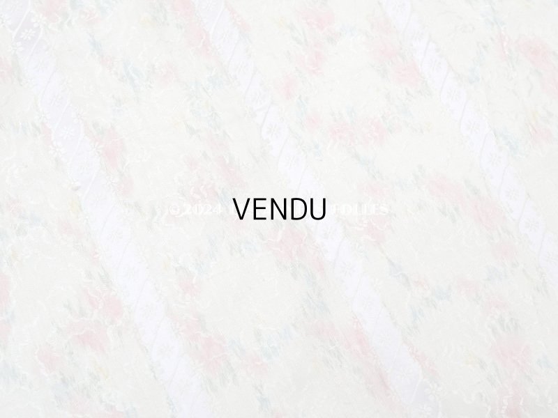 画像4: 19世紀 アンティーク  シルク製 ファブリック ほぐし織 ピンクの薔薇＆勿忘草のリース