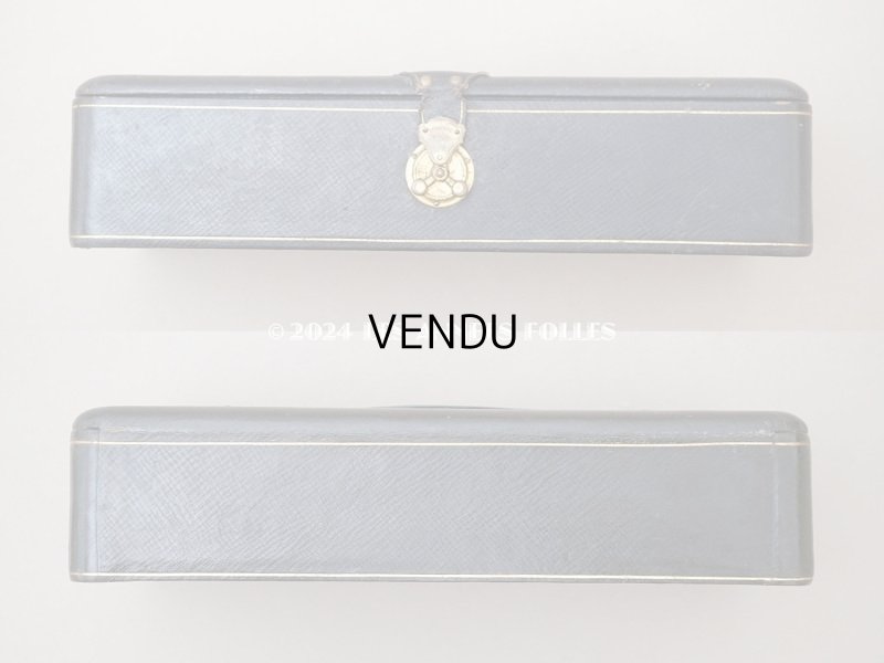 画像5: 19世紀 アンティーク グローブボックス スモーキーブルーのシルク製クッション ジュエリーボックス