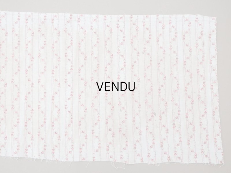 画像8: 1900年頃 アンティーク 薔薇のガーランド柄 コットン製ファブリック 