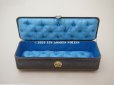 画像9: 19世紀 アンティーク グローブボックス スモーキーブルーのシルク製クッション ジュエリーボックス