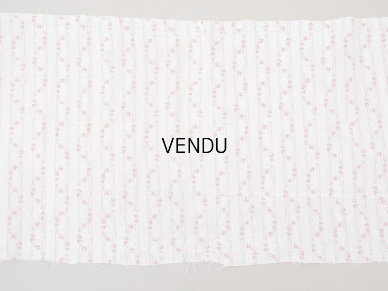 画像6: 1900年頃 アンティーク 薔薇のガーランド柄 コットン製ファブリック 