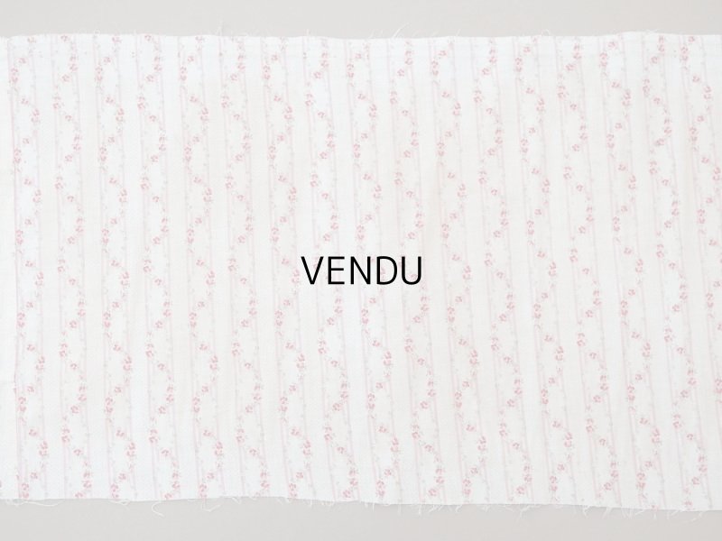 画像7: 1900年頃 アンティーク 薔薇のガーランド柄 コットン製ファブリック 