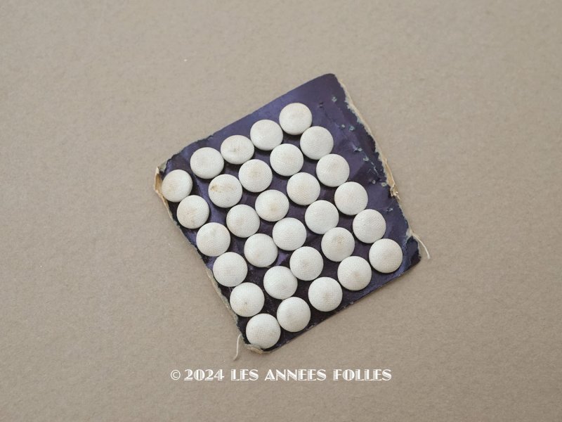画像1: アンティーク ドール用 6mm リネンのくるみボタンのセット オフホワイト 6ピースのセット