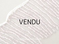 ＊蚤の市＊アンティーク シードビーズ ガラス製 クリアピンク＆シルバー 