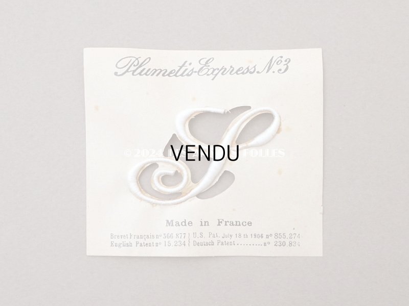 画像3: 1900年頃 アンティーク 箱入り イニシャルシート モノグラム 2シート 【S】 -N°3- INITIALES BRODEES PLUMETIS-EXPRESS