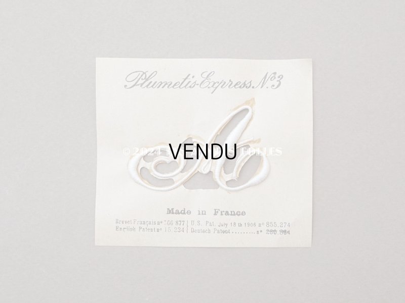 画像3: 1900年頃 アンティーク 箱入り イニシャルシート モノグラム 2シート 【A】 -N°3- INITIALES BRODEES PLUMETIS-EXPRESS