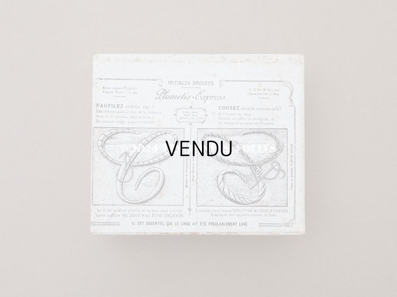 画像5: 1900年頃 アンティーク 箱入り イニシャルシート モノグラム 2シート 【A】 -N°3- INITIALES BRODEES PLUMETIS-EXPRESS