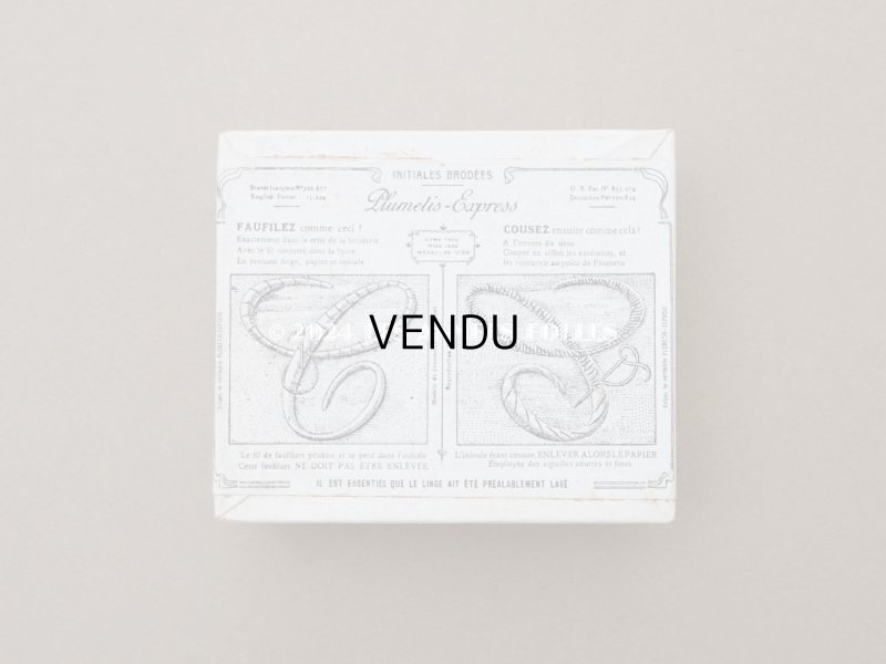 画像5: 1900年頃 アンティーク 箱入り イニシャルシート モノグラム 2シート 【S】 -N°3- INITIALES BRODEES PLUMETIS-EXPRESS