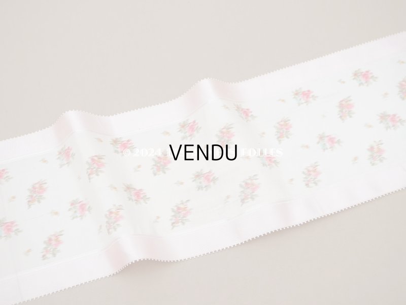 画像5: 19世紀 アンティーク 幅広 シルクリボン 薔薇&勿忘草 ほぐし織り 75cm 幅16.5cm
