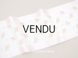 19世紀 アンティーク 幅広 シルクリボン 薔薇&勿忘草 ほぐし織り 75cm 幅16.5cm