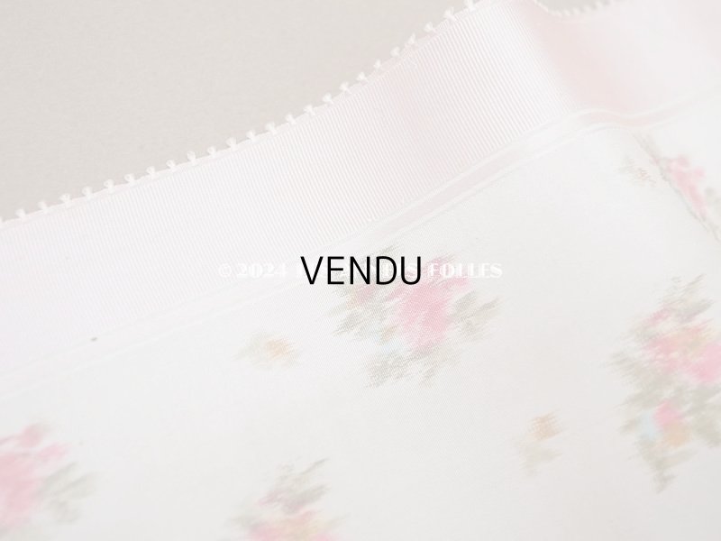 画像3: 19世紀 アンティーク 幅広 シルクリボン 薔薇&勿忘草 ほぐし織り 75cm 幅16.5cm