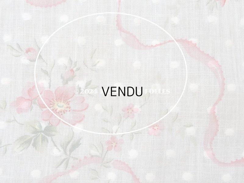 画像8: 1880年頃 アンティーク ドレス用 コットンオーガンジー 薔薇模様＆ドット刺繍入り 70×70cm 