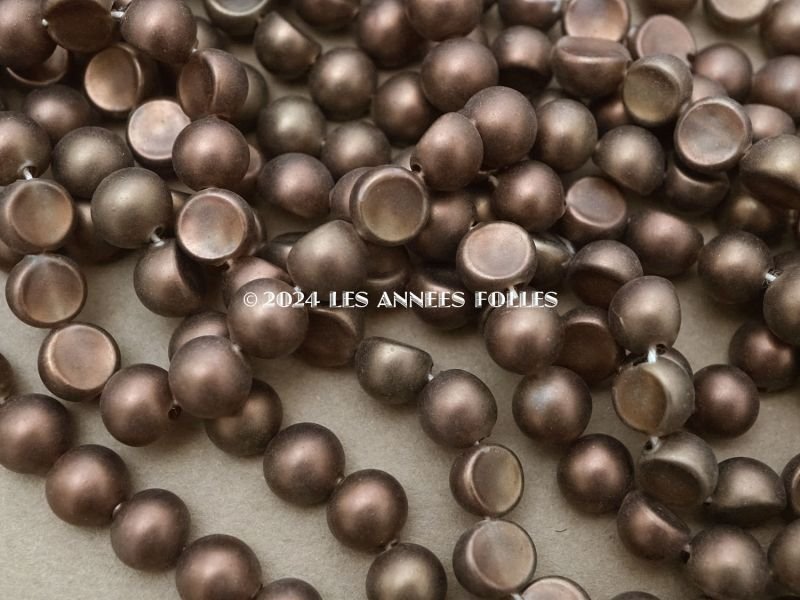 画像4: アンティーク スフレビーズ ダークブラウン 約8mm 約100ピース 吹きガラス製ビーズ   
