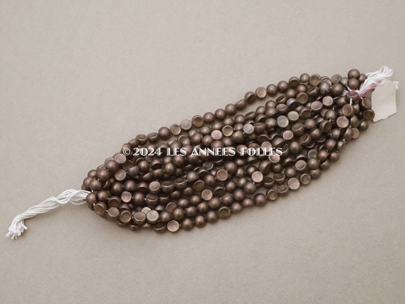 画像2: アンティーク スフレビーズ ダークブラウン 約8mm 約100ピース 吹きガラス製ビーズ   