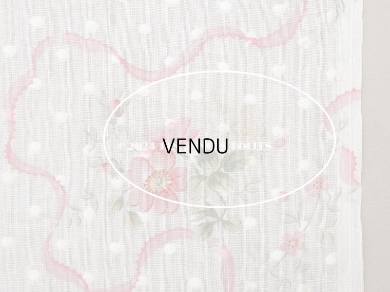 画像7: 1880年頃 アンティーク ドレス用 コットンオーガンジー 薔薇模様＆ドット刺繍入り 70×70cm 