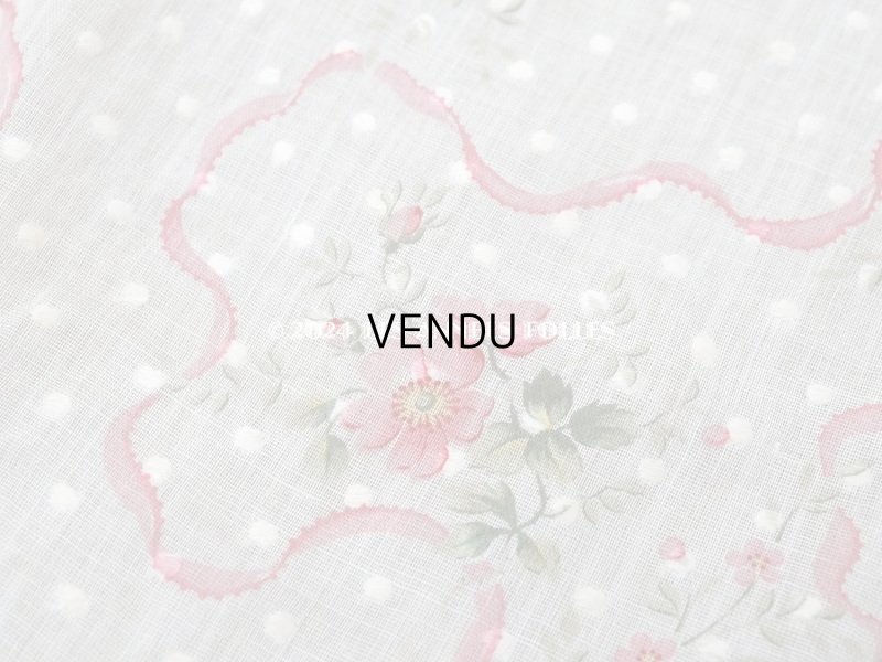 画像4: 1880年頃 アンティーク ドレス用 コットンオーガンジー 薔薇模様＆ドット刺繍入り 70×70cm 