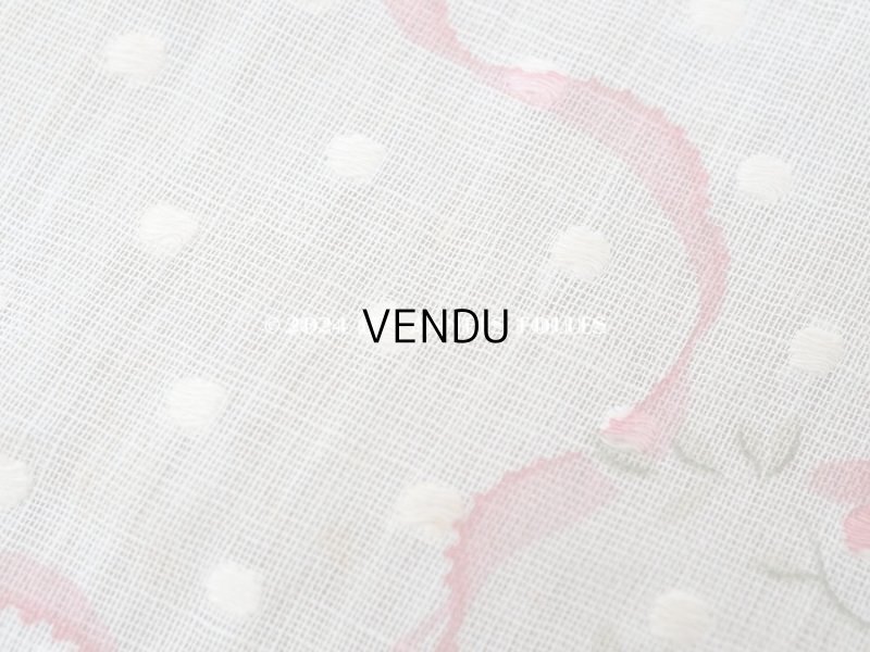 画像6: 1880年頃 アンティーク ドレス用 コットンオーガンジー 薔薇模様＆ドット刺繍入り 70×70cm 