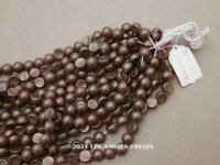 アンティーク スフレビーズ ダークブラウン 約8mm 約100ピース 吹きガラス製ビーズ   