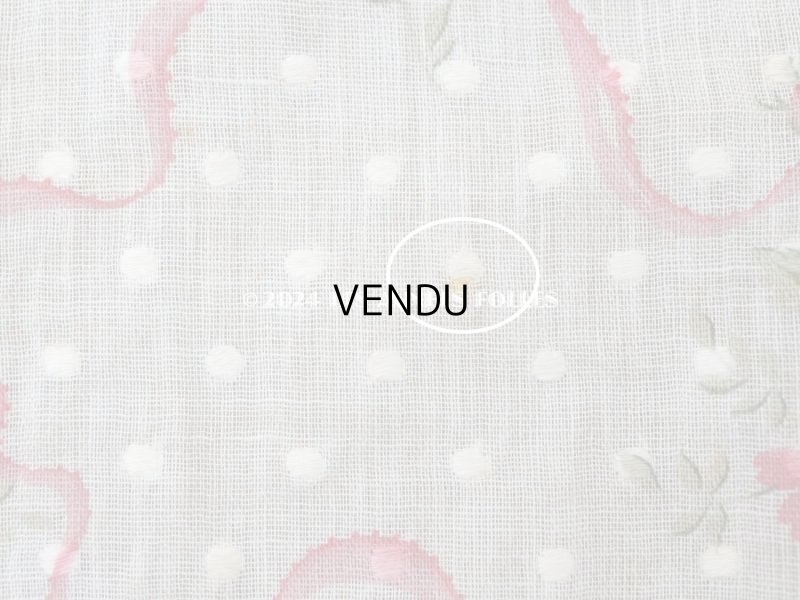 画像9: 1880年頃 アンティーク ドレス用 コットンオーガンジー 薔薇模様＆ドット刺繍入り 70×70cm 