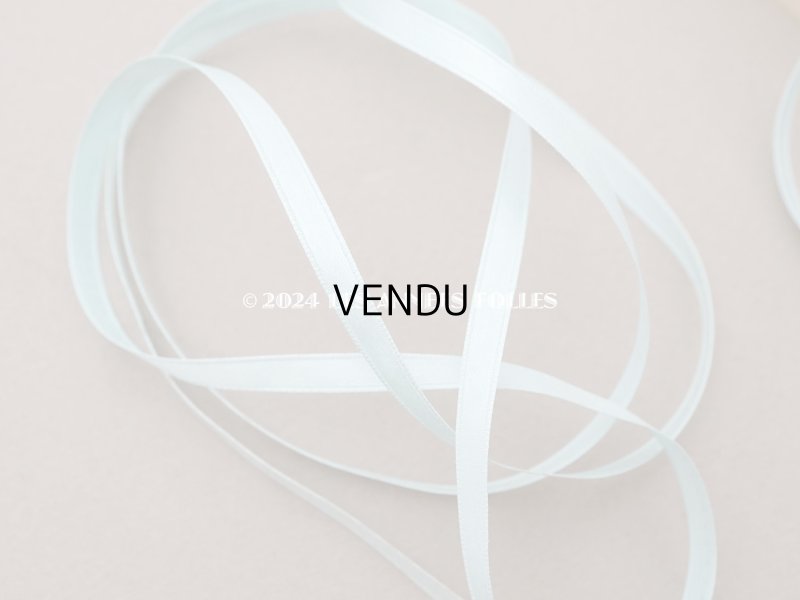 画像3: 1900年頃 アンティーク 極細 シルクサテンリボン 5mm幅 オフホワイト