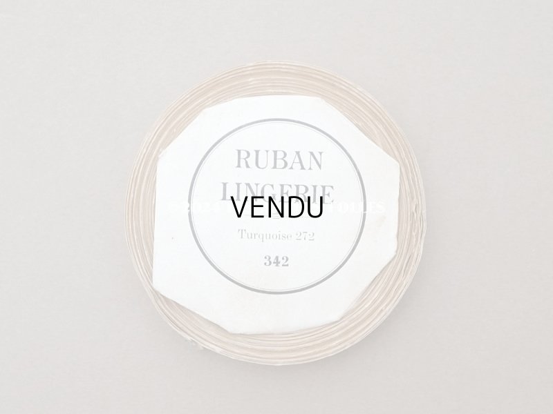 画像6: 1900年頃 アンティーク 極細 シルクサテンリボン 5mm幅 オフホワイト