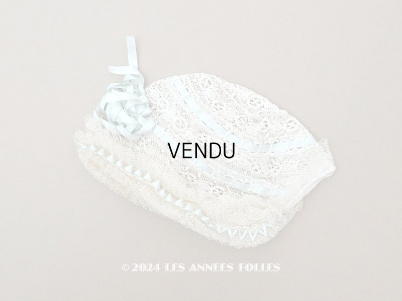 画像7: 1900年頃 アンティーク 極細 シルクサテンリボン 5mm幅 オフホワイト