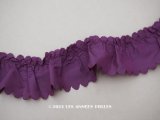 アンティーク シルク製 フリルリボン 紫 96cm 7.5cm幅  ドレスの裾