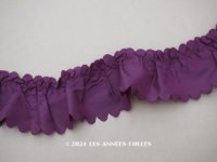 アンティーク シルク製 フリルリボン 紫 96cm 7.5cm幅  