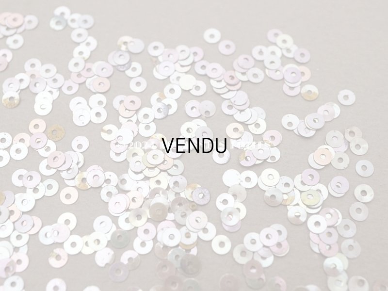 画像2: 19世紀末 アンティーク メタル製 極小 3mm スパンコール シルバー ABカラー