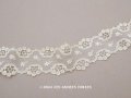 アンティーク 花刺繍入り レース 生成り 6cm幅