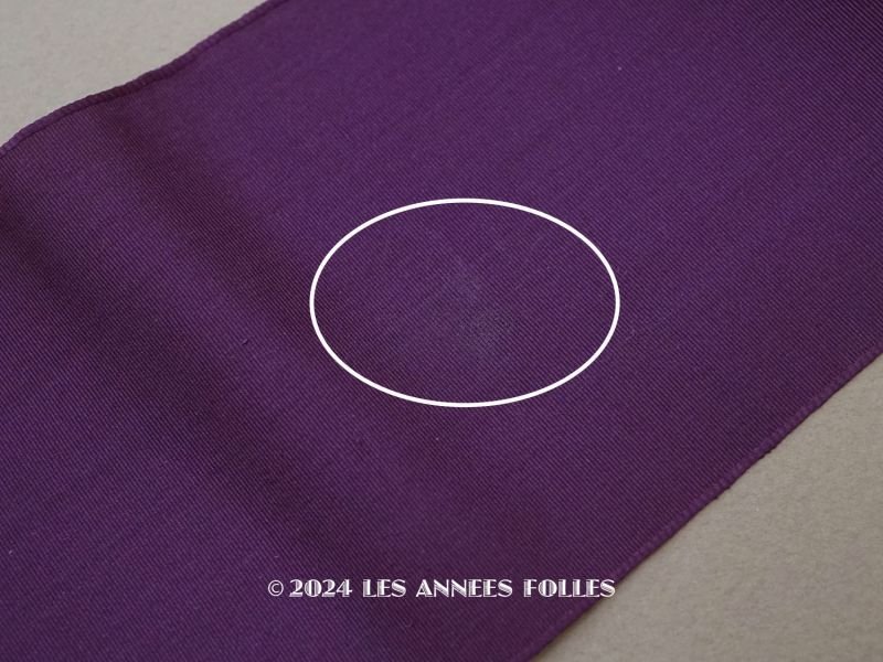 画像5: 1900年頃 アンティーク シルク製 幅広 グログランリボン 紫 3.2m 8.5cm幅