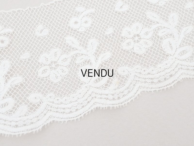 画像5: アンティーク 花模様のヴァランシエンヌレース 2.1m 5.4cm幅 エクリュ