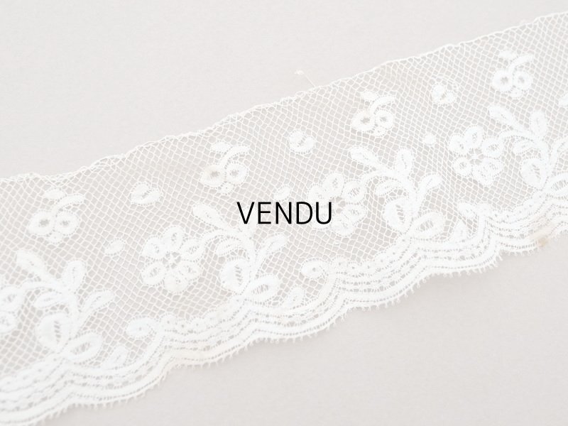 画像7: アンティーク 花模様のヴァランシエンヌレース 2.1m 5.4cm幅 エクリュ