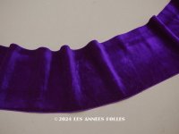 19世紀末 アンティーク シルク製 幅広 ベルベットのリボン 深紫 1.7m 幅11cm