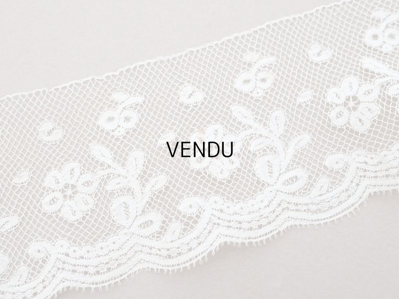 画像8: アンティーク 花模様のヴァランシエンヌレース 2.1m 5.4cm幅 エクリュ