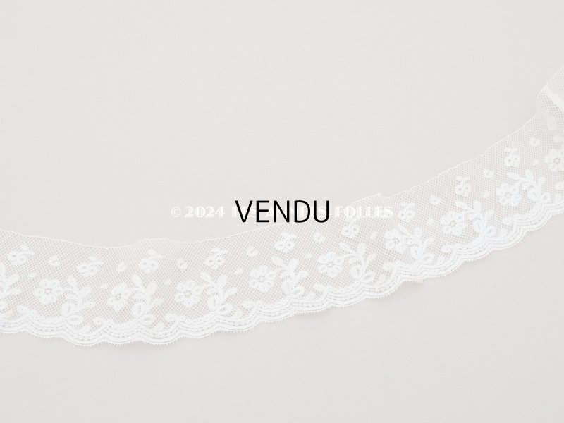 画像4: アンティーク 花模様のヴァランシエンヌレース 2.1m 5.4cm幅 エクリュ