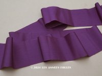1900年頃 アンティーク シルク製 幅広 グログランリボン 紫 3.2m 8.5cm幅