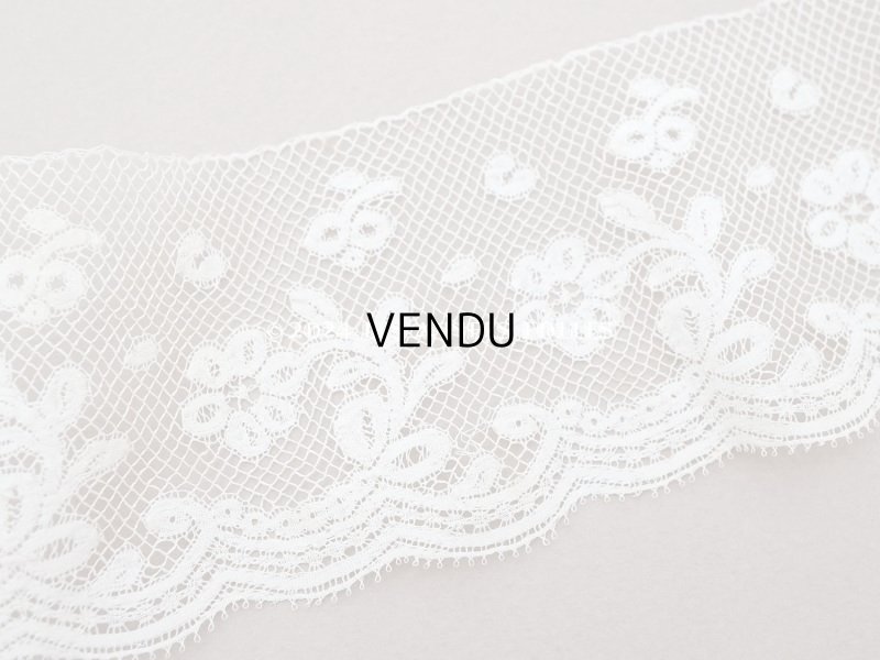 画像3: アンティーク 花模様のヴァランシエンヌレース 2.1m 5.4cm幅 エクリュ