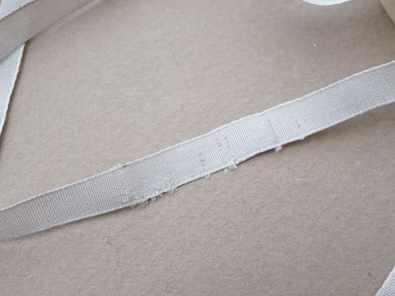 画像6: アンティーク シルク製 グログランリボン シルバーグレイ 4.9m 7mm幅  Pon 3124 N 1