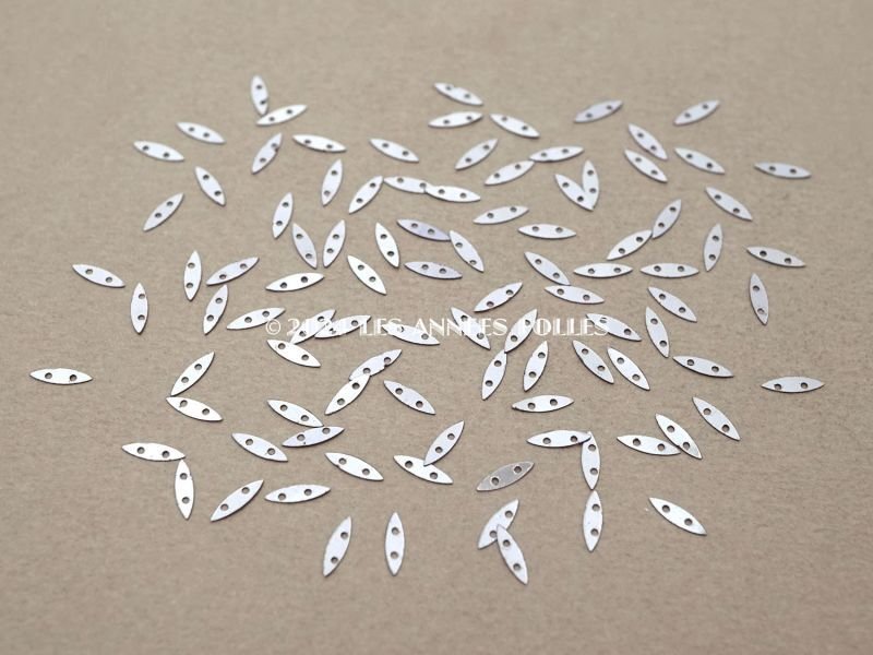 画像2: 19世紀末 アンティーク メタル製 8×2mm スパンコール シルバー 100ピースのセット