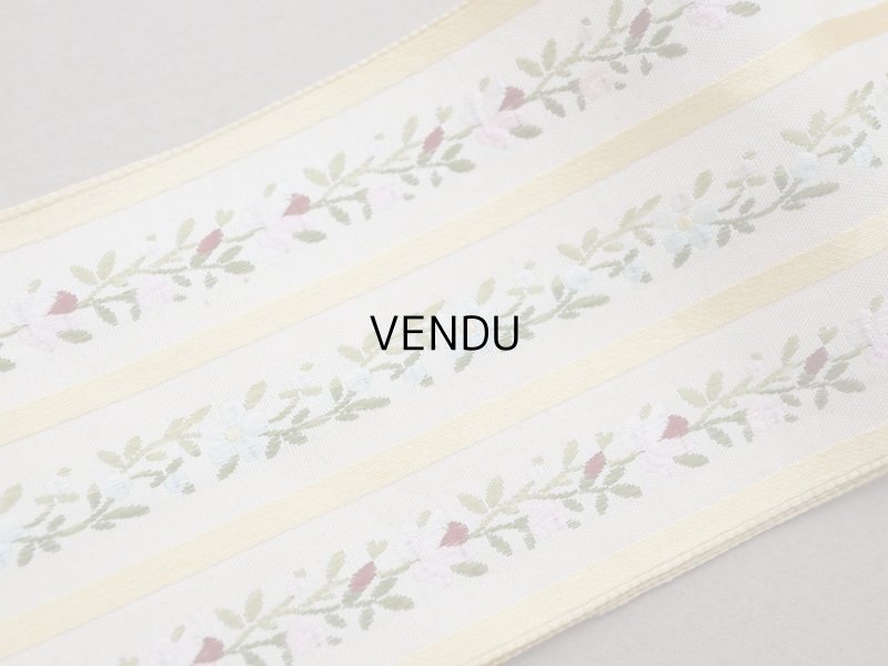 画像4: アンティーク 薔薇のジャガード織 シルクリボン リボンメーカーのサンプラー 109cm