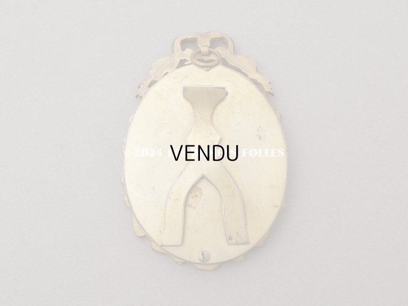 画像6: 19世紀末 アンティーク  ブロンズ製フレーム ミニアチュール (肖像画)入り 薔薇のガーランド