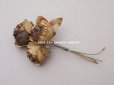 画像4: 未使用 ラベル付き アンティーク シルク製 薔薇の布花 カーキブラウン