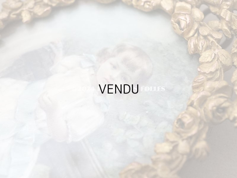 画像3: 19世紀末 アンティーク  ブロンズ製フレーム ミニアチュール (肖像画)入り 薔薇のガーランド