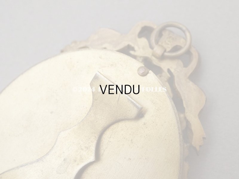 画像8: 19世紀末 アンティーク  ブロンズ製フレーム ミニアチュール (肖像画)入り 薔薇のガーランド