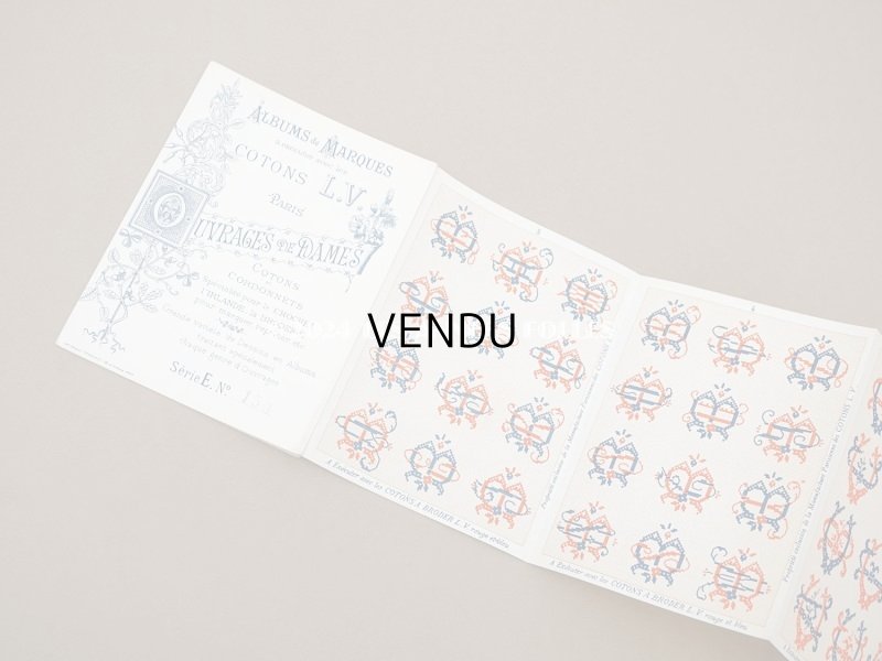 画像4: アンティーク モノグラムの図案帳 ALBUMS DE MARQUES COTONS L.V. OUVRAGES DE DAMES SERIE F N 156