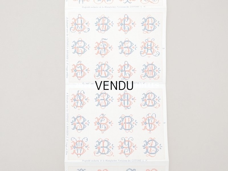 画像6: アンティーク モノグラムの図案帳 ALBUMS DE MARQUES COTONS L.V. OUVRAGES DE DAMES SERIE F N 156