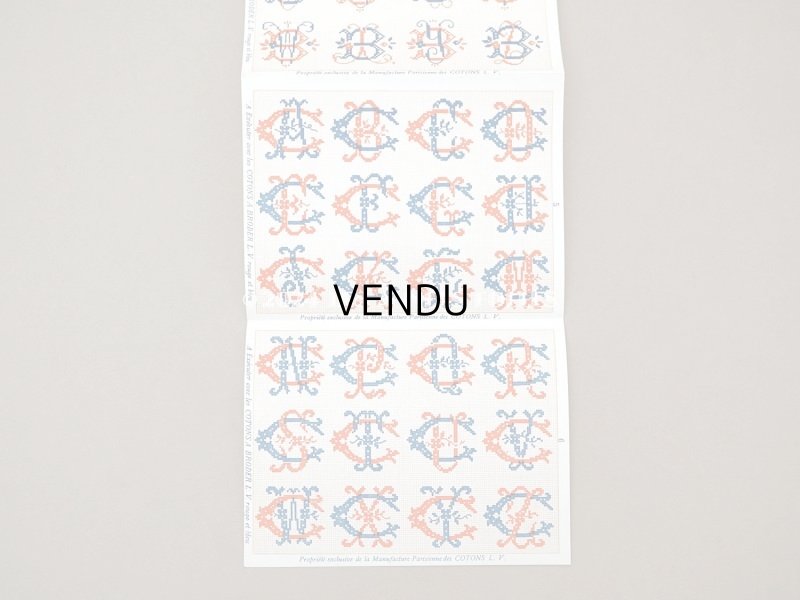 画像7: アンティーク モノグラムの図案帳 ALBUMS DE MARQUES COTONS L.V. OUVRAGES DE DAMES SERIE F N 156